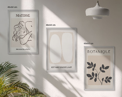 Three-piece wall art piece Matisse's Stylish Plant Paintings