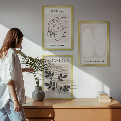 Three-piece wall art piece Matisse's Stylish Plant Paintings