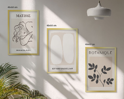 Three-piece wall art piece Matisse's Stylish Plant Paintings