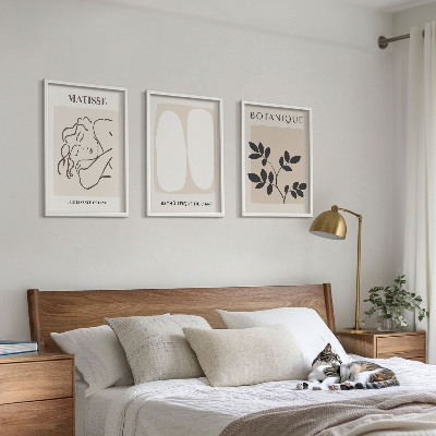Three-piece wall art piece Matisse's Stylish Plant Paintings