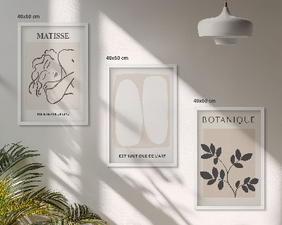 Three-piece wall art piece Matisse's Stylish Plant Paintings