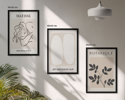 Three-piece wall art piece Matisse's Stylish Plant Paintings