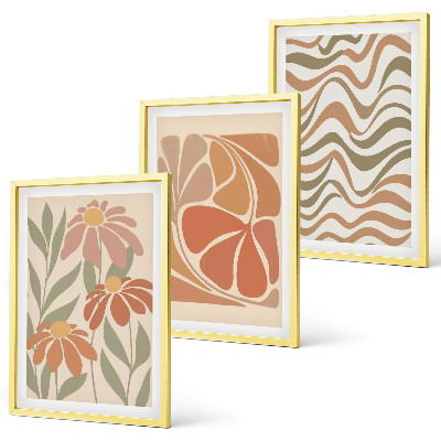 Three-piece wall art piece Pastel abstract flowers
