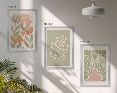 Wall art set Floral boho patterns