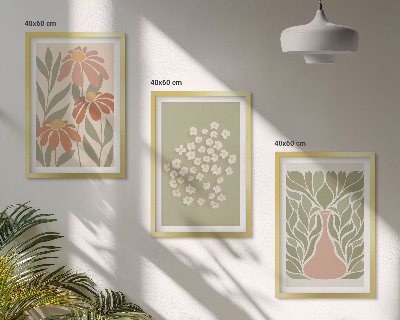 Wall art set Floral boho patterns