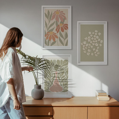 Wall art set Floral boho patterns
