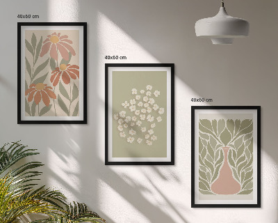 Wall art set Floral boho patterns