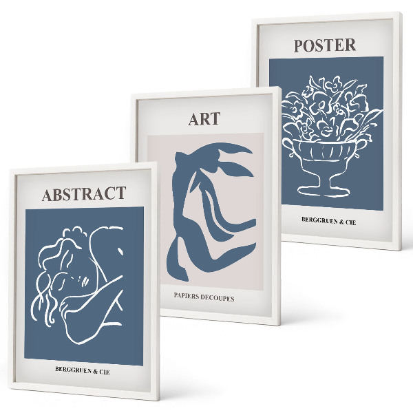 Three-piece wall art piece Matisse's stylish abstract patterns