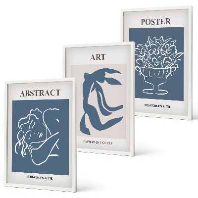 Three-piece wall art piece Matisse's stylish abstract patterns