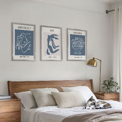 Three-piece wall art piece Matisse's stylish abstract patterns