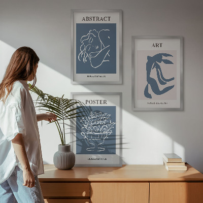 Three-piece wall art piece Matisse's stylish abstract patterns