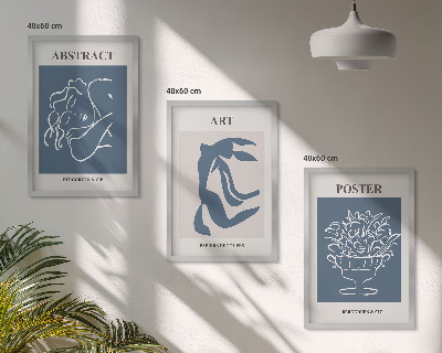 Three-piece wall art piece Matisse's stylish abstract patterns