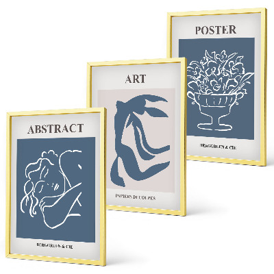 Three-piece wall art piece Matisse's stylish abstract patterns