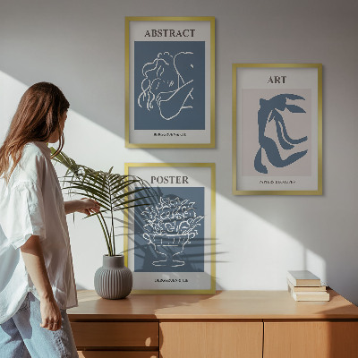 Three-piece wall art piece Matisse's stylish abstract patterns