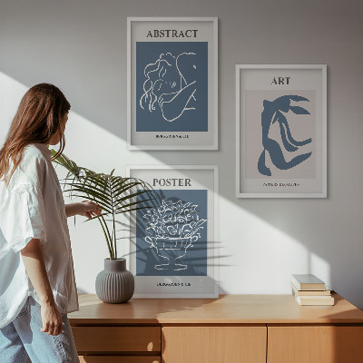 Three-piece wall art piece Matisse's stylish abstract patterns