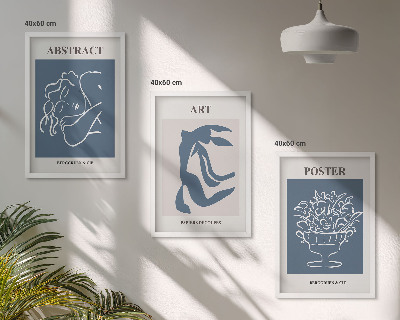 Three-piece wall art piece Matisse's stylish abstract patterns