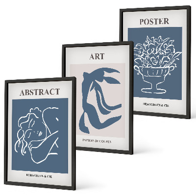Three-piece wall art piece Matisse's stylish abstract patterns