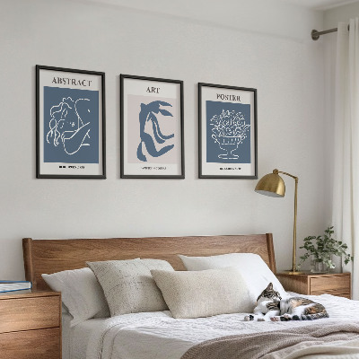 Three-piece wall art piece Matisse's stylish abstract patterns