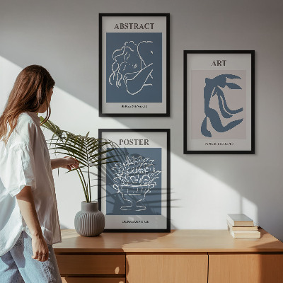 Three-piece wall art piece Matisse's stylish abstract patterns