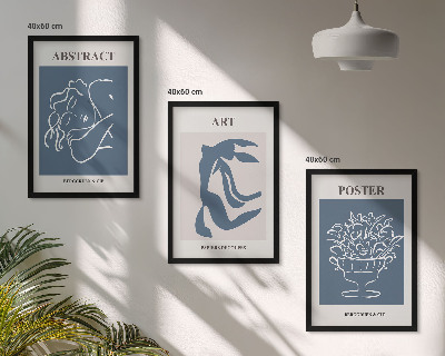 Three-piece wall art piece Matisse's stylish abstract patterns