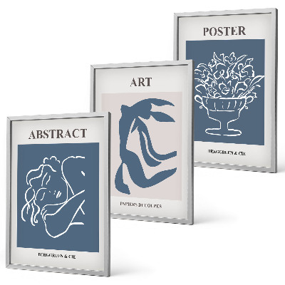 Three-piece wall art piece Matisse's stylish abstract patterns