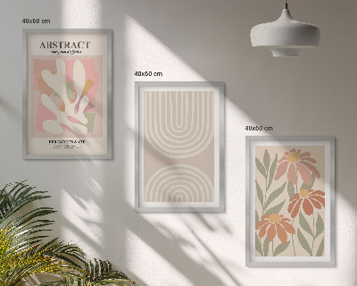 Wall art set Abstract plant shapes