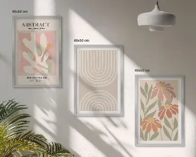 Abstract plant shapes wall art set