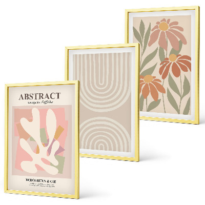 Wall art set Abstract plant shapes
