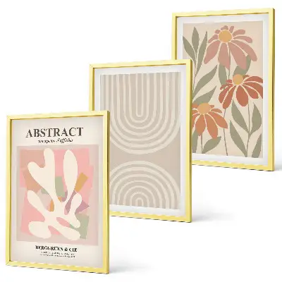 Abstract plant shapes wall art set