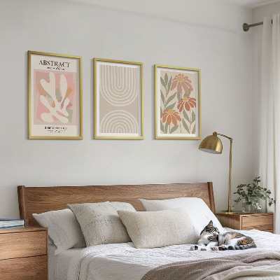 Wall art set Abstract plant shapes