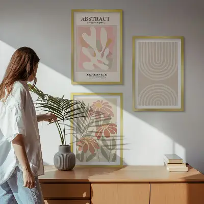 Abstract plant shapes wall art set