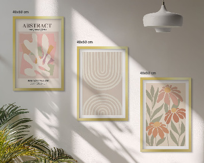 Wall art set Abstract plant shapes