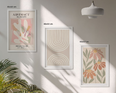 Wall art set Abstract plant shapes