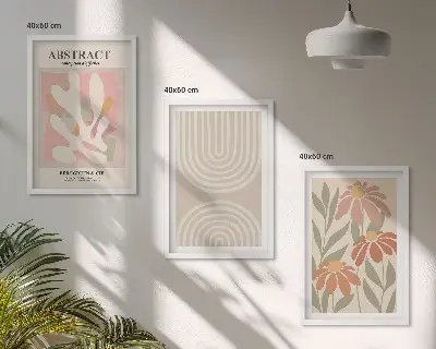 Abstract plant shapes wall art set