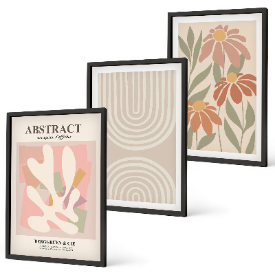 Wall art set Abstract plant shapes