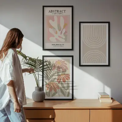 Abstract plant shapes wall art set