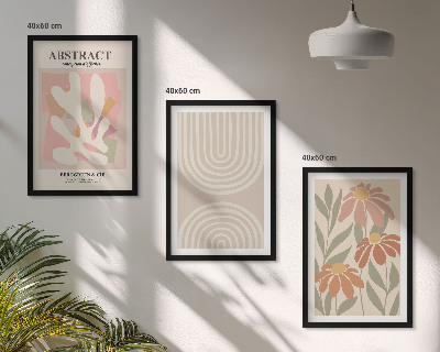 Wall art set Abstract plant shapes