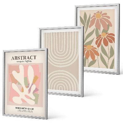 Wall art set Abstract plant shapes