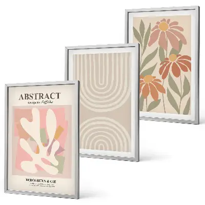 Abstract plant shapes wall art set