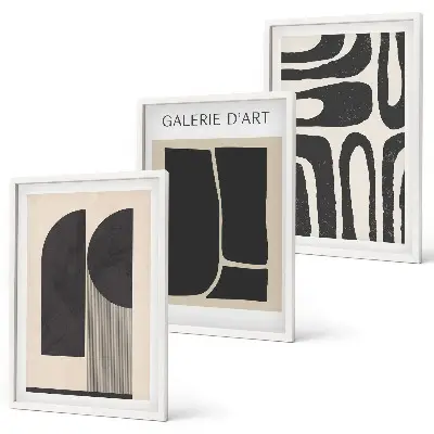 Abstract minimalist wall art three-piece poster set