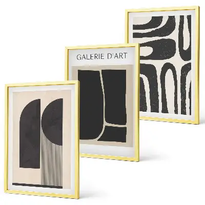 Abstract minimalist wall art three-piece poster set