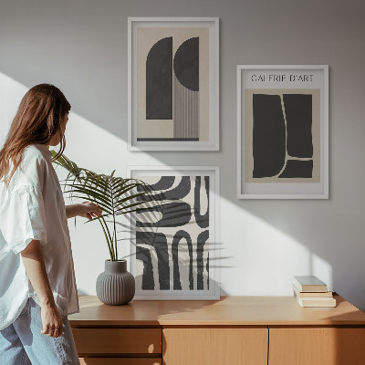 Three-piece wall art piece Abstract minimalist posters