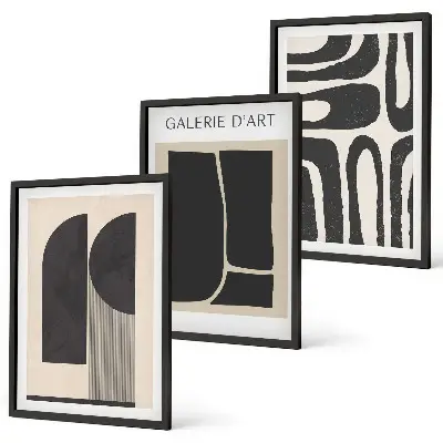 Abstract minimalist wall art three-piece poster set