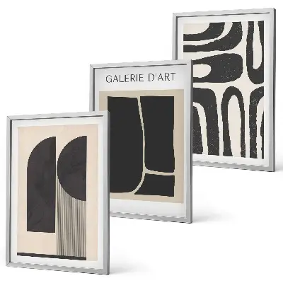 Abstract minimalist wall art three-piece poster set