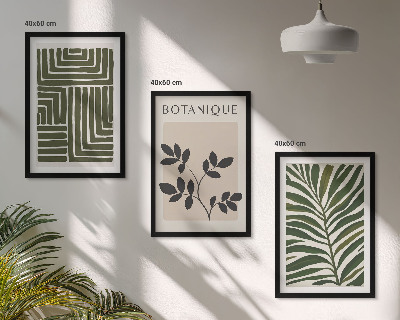 Set of 3 framed wall art pieces Botanical boho minimalism