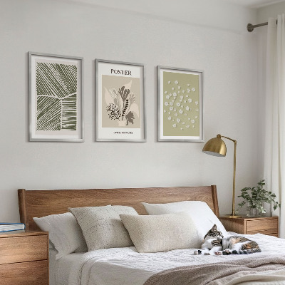Wall art set Subdued plant motifs