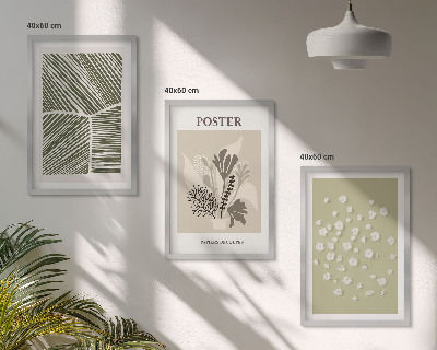 Wall art set Subdued plant motifs
