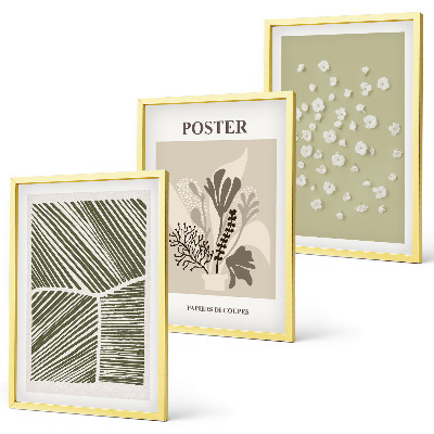 Wall art set Subdued plant motifs