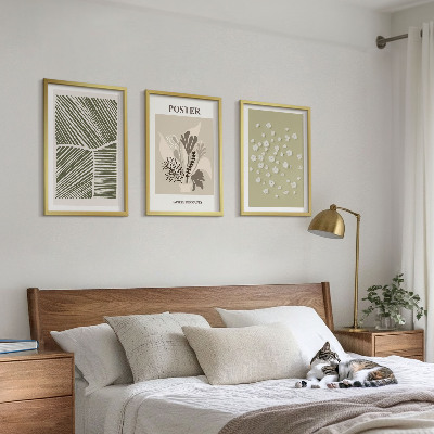 Wall art set Subdued plant motifs