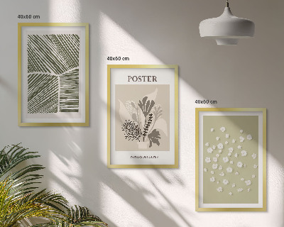Wall art set Subdued plant motifs
